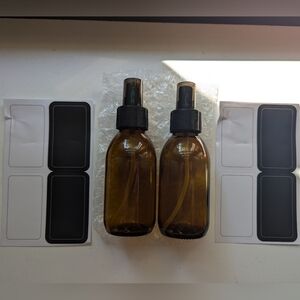 BNIB 2 4oz Amber Glass Spray Bottles